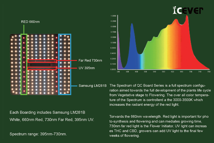 Newsletter: Aggiornamento serie QC - V2.0 Aggiunti pi&ugrave; chip LED e regolato lo spettro su spettro completo.